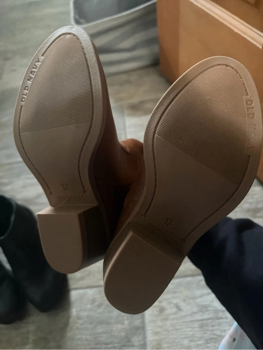 Youth Girls Brown and Black Ankle Chelsea Boots - Old Navy